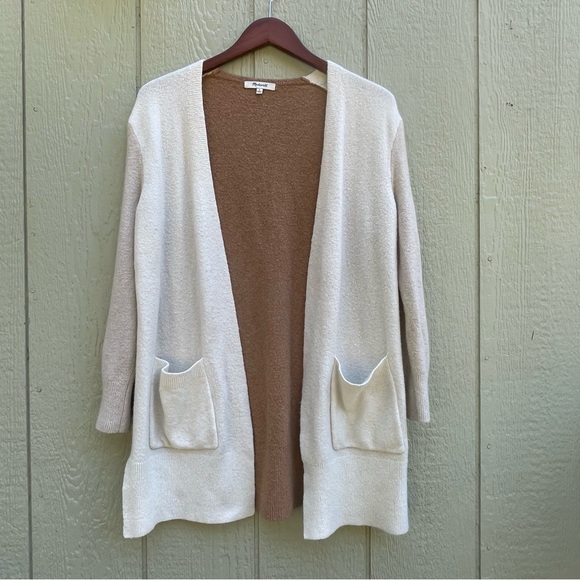 Madewell Cardigan Womens S Kent‎ Colorblock in Heather Timber Wool Alpaca Granny - Picture 1 of 15